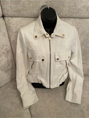 Light Cream Women's Utility Zip Jacket NWOT by BCBG size S